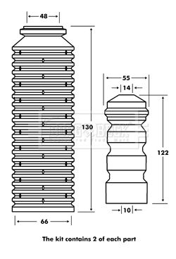 BORG & BECK apsauginio dangtelio komplektas, amortizatorius BPK7087